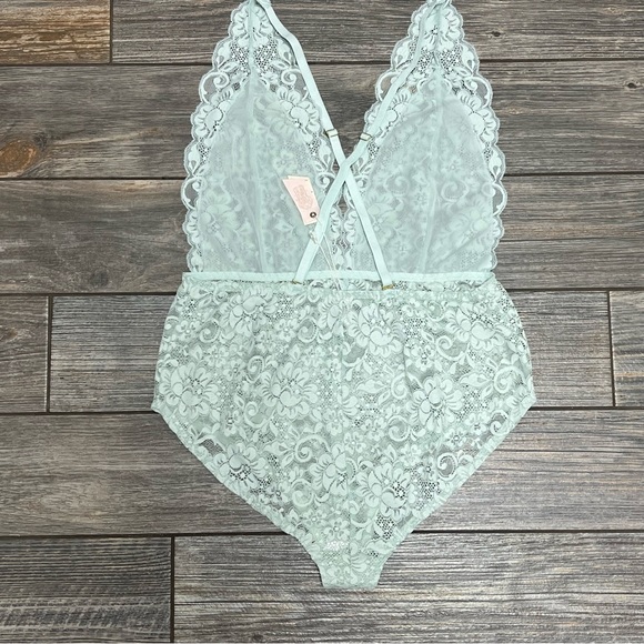 Free People X HAH Comin in Haht Lace Bodysuit Size Large Something Blue - Picture 8 of 16